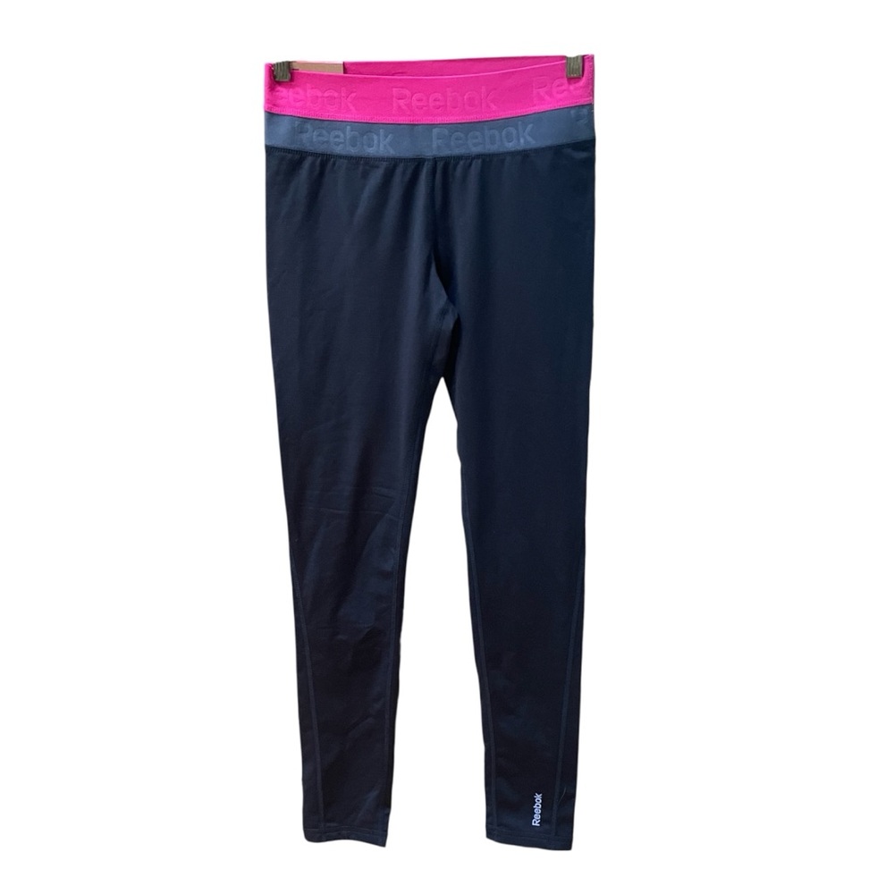 NWT Reebok Black & Pink Skinny Athletic Athleisure Sport Leggings Size Small